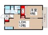 ヴェルドミ－ル 1LDKの間取り