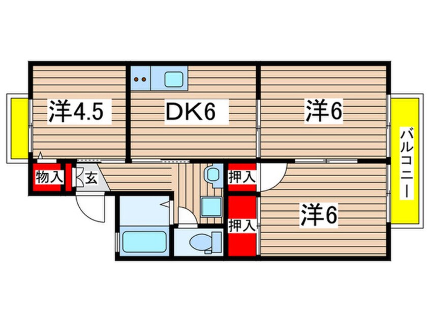 間取図 サニーコーポ富士見A