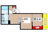 仮)作草部町A棟共同住宅新築工事 1LDKの間取り
