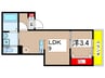 仮)作草部町A棟共同住宅新築工事 1LDKの間取り
