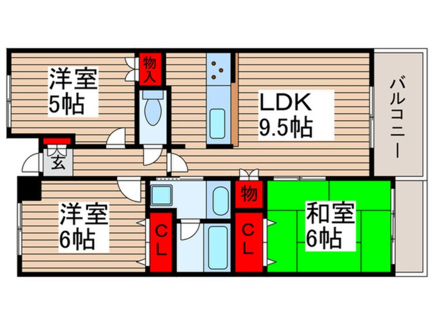 間取図 ロイヤルステージ松戸六実(402)