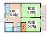 メゾンベル 2DKの間取り