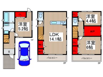 間取図 川口市芝下1丁目貸家　A号棟