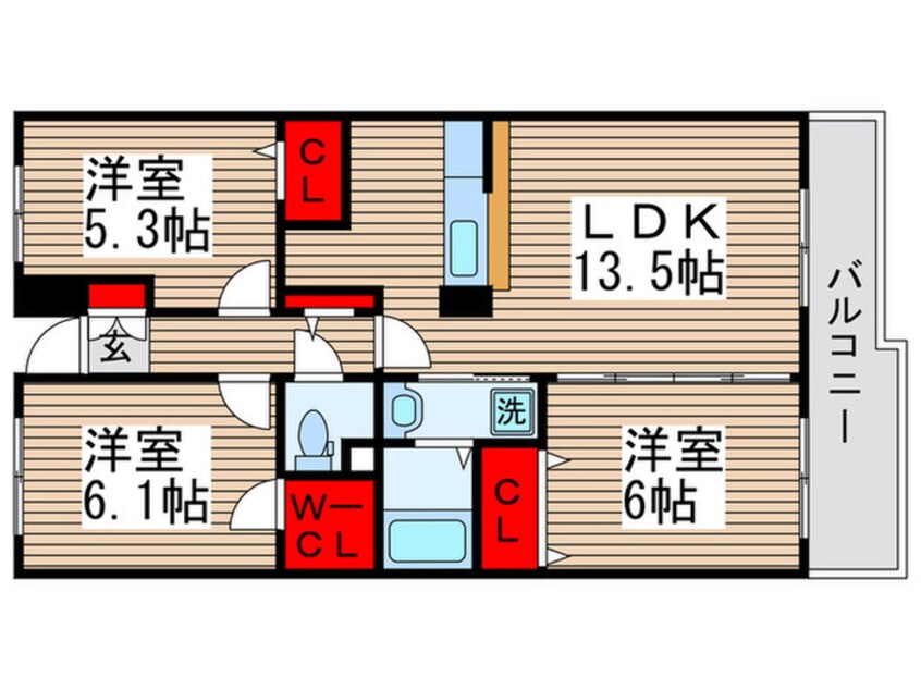 間取図 ルミエ－ル・シ－ズ参番館