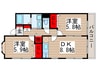 メゾン・ラフィーネⅡ 2DKの間取り