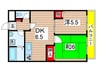 明生ビル 2DKの間取り