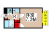 御塚山ハイツＢ棟 1Kの間取り
