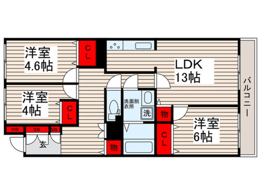 間取図 コープ野村竹の塚(403)