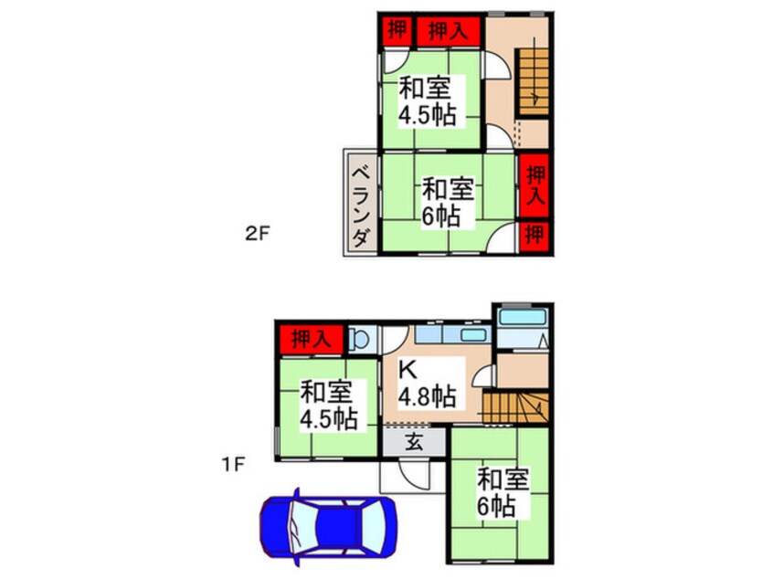 間取図 細野様方貸家