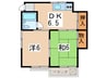 グランデハイツⅢ 2DKの間取り