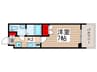 パークキューブ北松戸 1Kの間取り