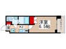 パークキューブ北松戸 1Kの間取り