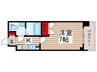 パークキューブ北松戸 1Kの間取り