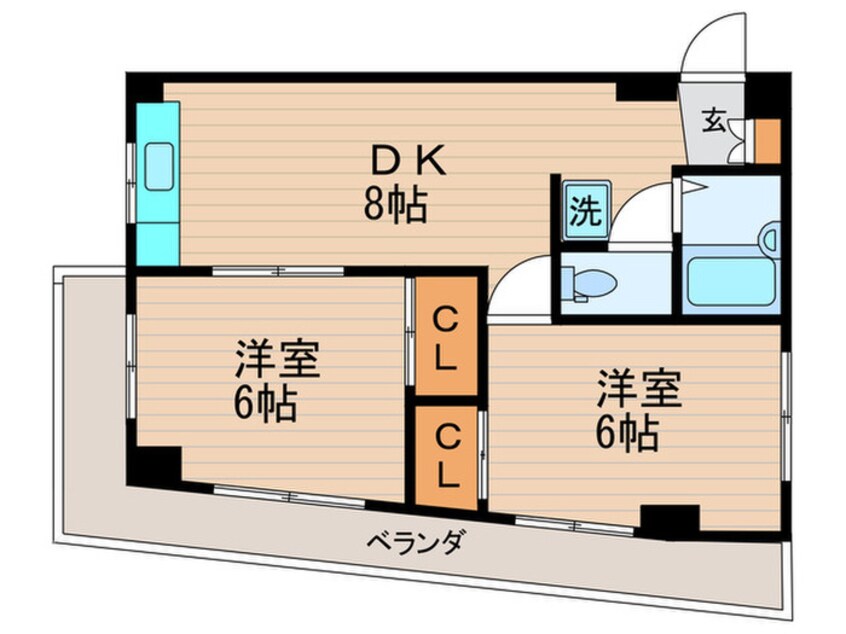 間取図 多摩川コ－ポ