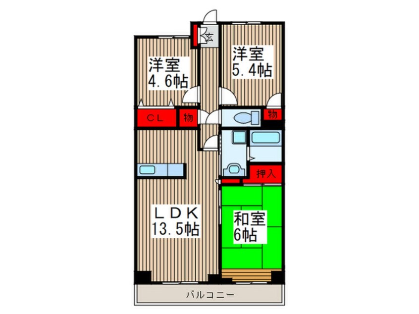 間取図 ル－レル大和田