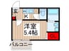 シャルマン指扇 1Kの間取り