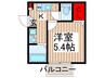 シャルマン指扇 1Kの間取り