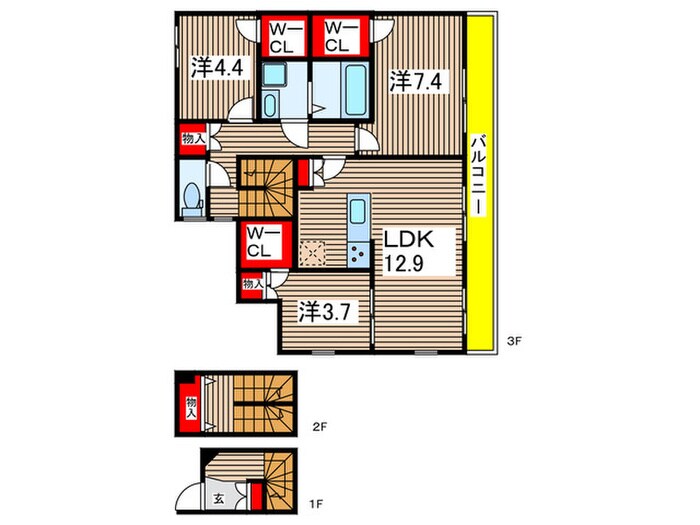 間取り図 Villetta稲田堤A