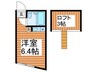 ニューコートくぬぎ山 1Rの間取り