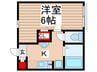 ソレイユ五香南 1Kの間取り
