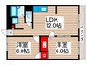 ライフ２１Ｂ棟 2LDKの間取り