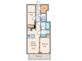 間取図 ﾙﾈｻﾝｽ六本木ﾌﾟﾚﾐｱﾑｺｰﾄVivant