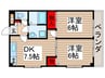 イーストセブン市川 2DKの間取り