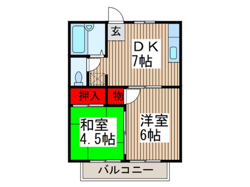 間取図 ハイツさーふ＆ＳＮＯＷ　Ｂ