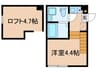ハーモニーテラス三園A 1Rの間取り