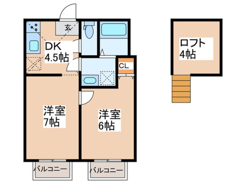 間取図 フラットハナタキ