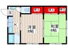 十軒町ハイツ 2Kの間取り