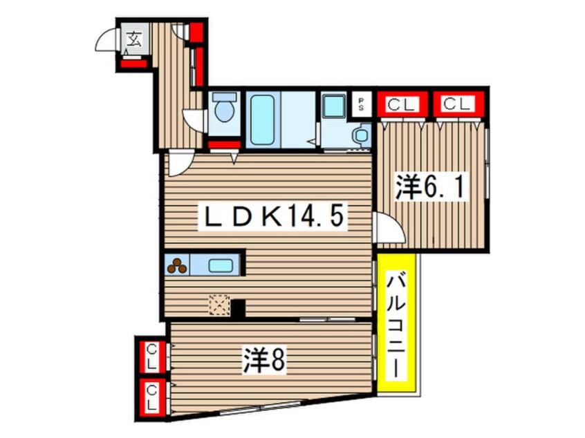 間取図 ｱﾙｺﾊﾞﾚｰﾉ　ｼﾝﾒｲ