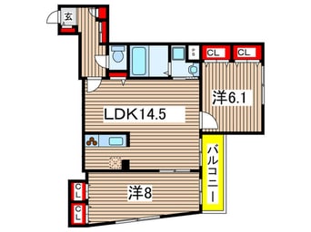 間取図 ｱﾙｺﾊﾞﾚｰﾉ　ｼﾝﾒｲ