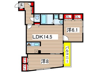 間取図 ｱﾙｺﾊﾞﾚｰﾉ　ｼﾝﾒｲ