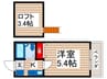 ローズアパートＲ１８番館 1Kの間取り
