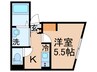 Reberty五反野Ⅱ 1Kの間取り