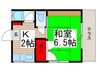 フジヤハイツ 1Kの間取り