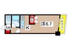 君待橋 1Kの間取り