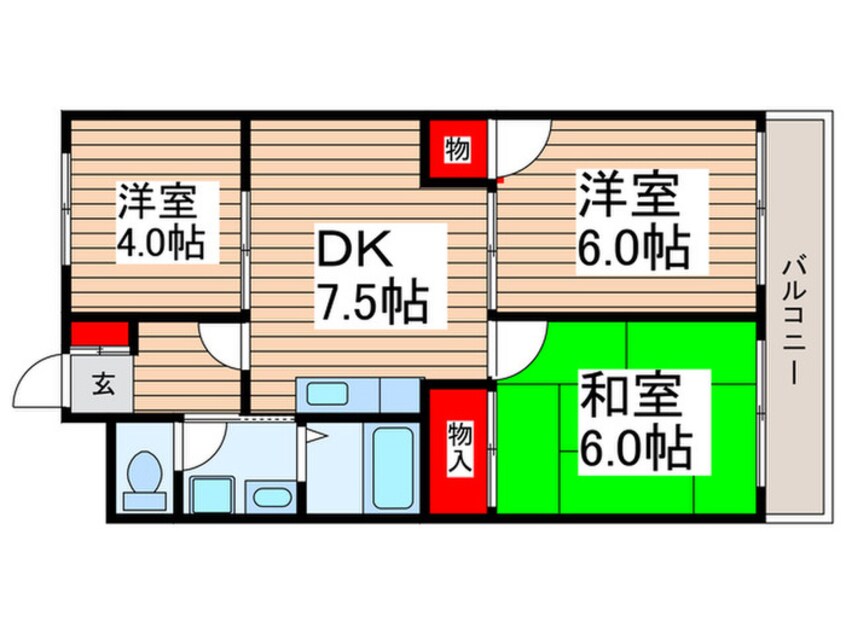 間取図 シャトル駒林