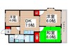 シャトル駒林 3DKの間取り
