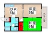 メゾンスリ－ゼＮ－２ 2DKの間取り