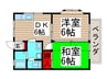 メゾンスリ－ゼＮ－２ 2DKの間取り