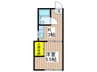 おれんじはうす壱番館 1Kの間取り