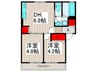 サングリア 2DKの間取り