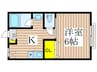 アウラ小平 1Kの間取り