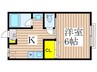 アウラ小平 1Kの間取り