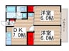 メゾンダジュール五番館 2DKの間取り