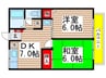 メゾンダジュール五番館 2DKの間取り