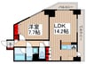 ｻﾝｸﾚ-ﾙ荒川ﾌﾞﾗﾝｶﾞ-ﾃﾞﾝ 1LDKの間取り