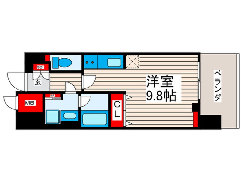 間取図 ｻﾝｸﾚ-ﾙ荒川ﾌﾞﾗﾝｶﾞ-ﾃﾞﾝ